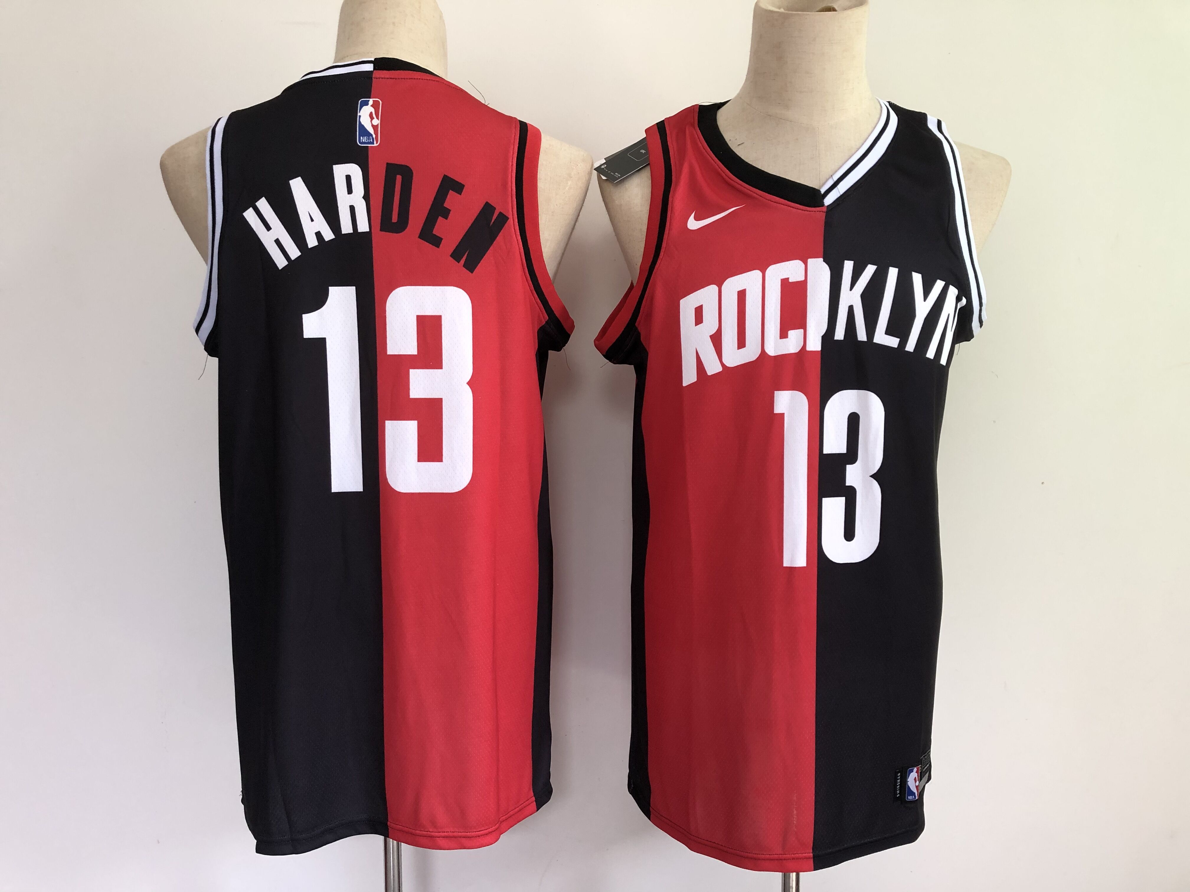 Men Houston Rockets #13 Harden 2021 past and present red black rockets MVP Nike NBA Jersey->miami heat->NBA Jersey